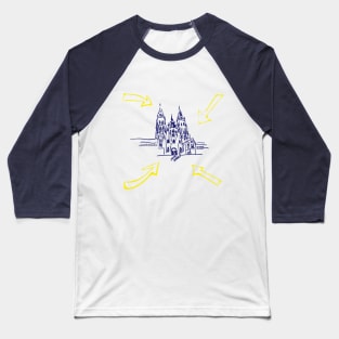 Cathedral in Santiago de Compostella. Pilgrim city Baseball T-Shirt